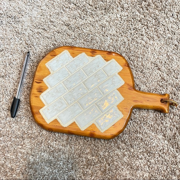 Vintage Wood and Tile Cheese Board - Picture 3 of 4